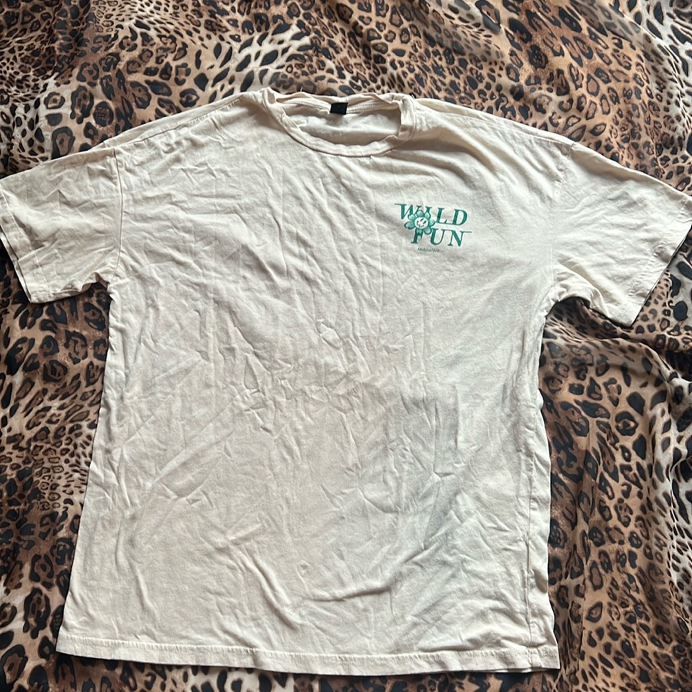 Tan and Green Graphic T-shirt